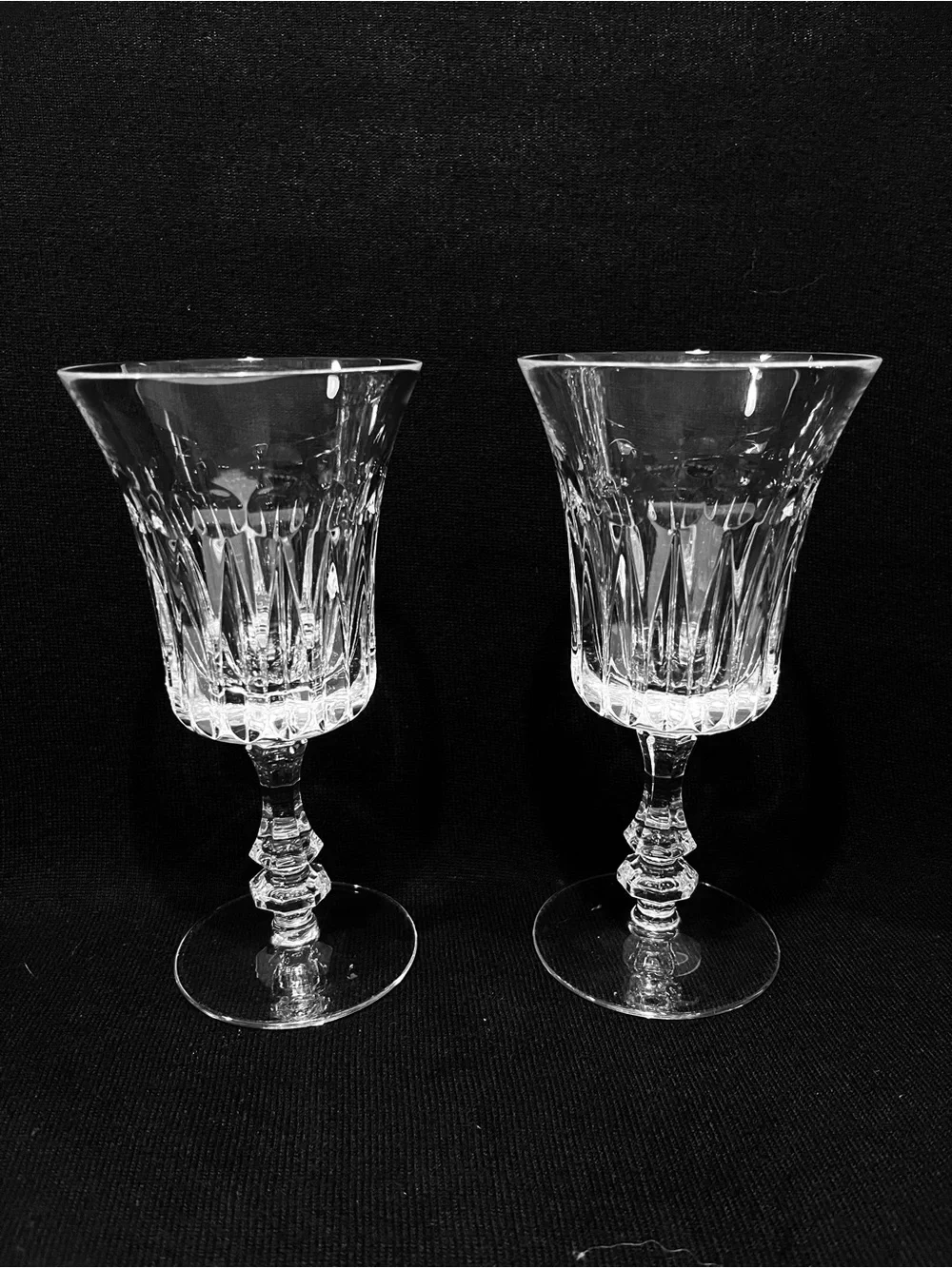 Gorham Crystal De Medici Pattern Set of 6 Crystal Water Goblets 7.25”